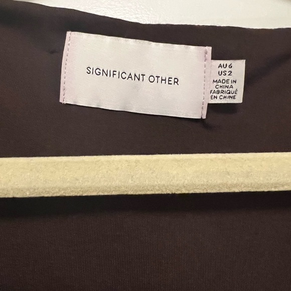 Significant Other Cut Out Brown Shiny Dress - Picture 7 of 7